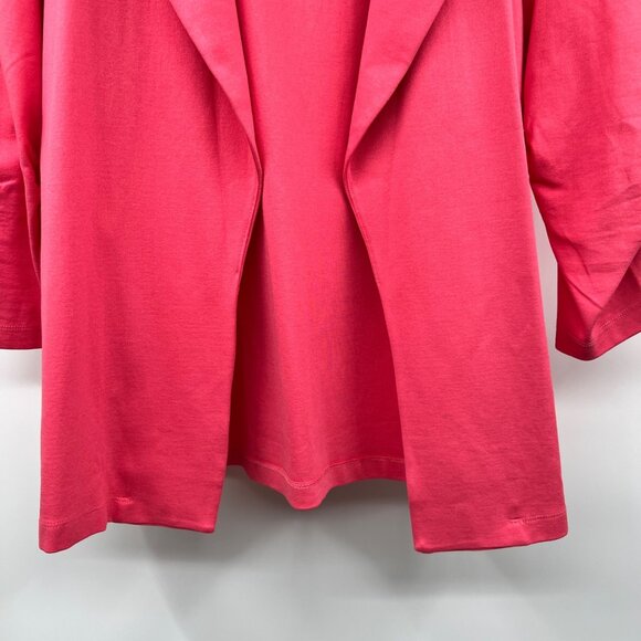 Dear Scarlett Womens Blazer Jacket Open Front Ruched Sleeve Pink Size Large - Picture 3 of 9